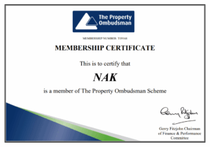 The Property Ombudsman Member certificate - NAK